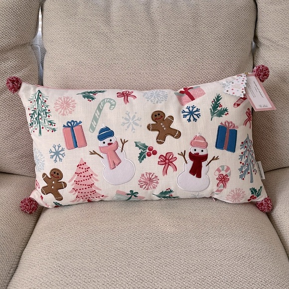Viral Cupcakes & Cashmere Down Alternative Decorative Pink Christmas Pillow - Picture 1 of 5
